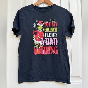 Grinch “You Say Grinch Like It’s A Bad Thing” Black Short Sleeve Graphic Tee. M